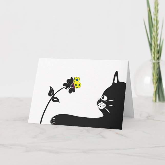 De chat blanc de carte de voeux n'importe quand à (Devant)