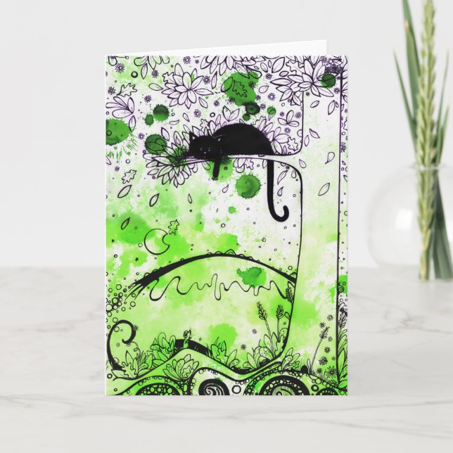De chat carte de voeux en haut - (Devant)