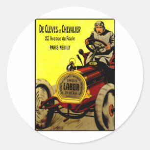 De Cleves Et Chevalier ~ Vintage Automobile Ad Classic Round Sticker