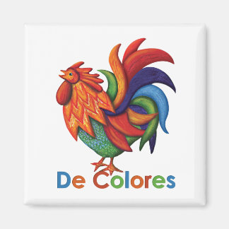 De Colores Rooster Gallo 2" Square Magnet