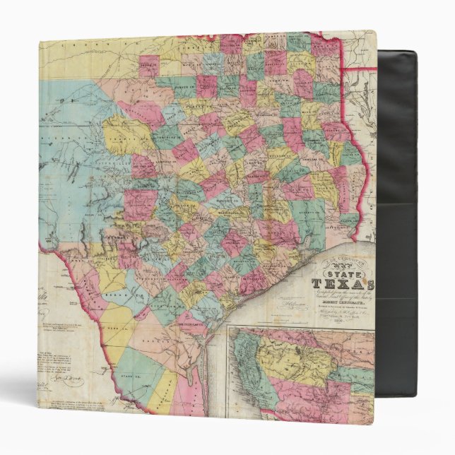 De Cordova's Map of Texas Binder (Front/Inside)