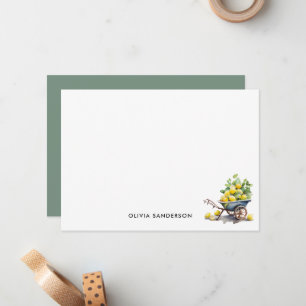 De Correspondance Aquarelle Lemons Nature Carte à thème Note