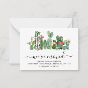 De Correspondance Budget Cactus Nous avons déménagé Nouvelle carte d