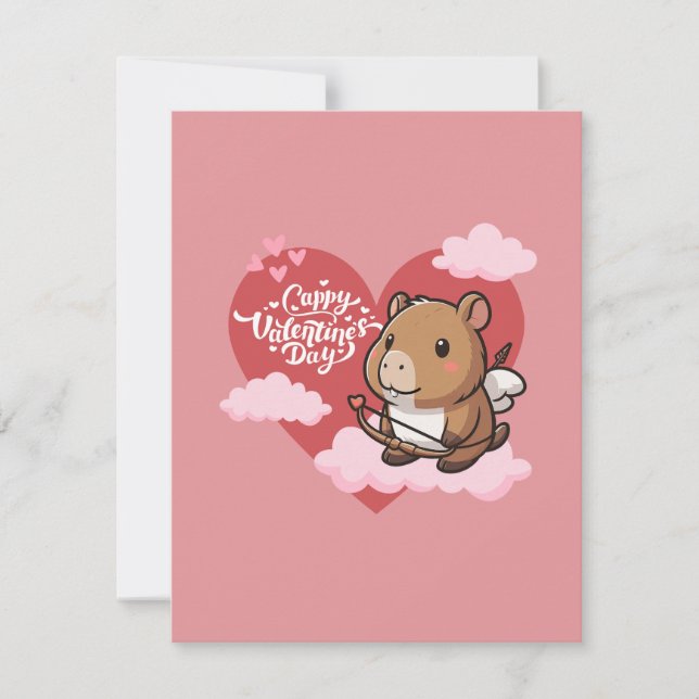 De Correspondance Cappy Valentine | Carte Cute Capybara Cupid (Devant)