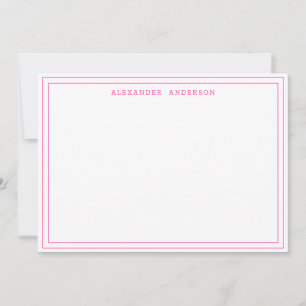 De Correspondance Carte à double bordure moderne rose chaud
