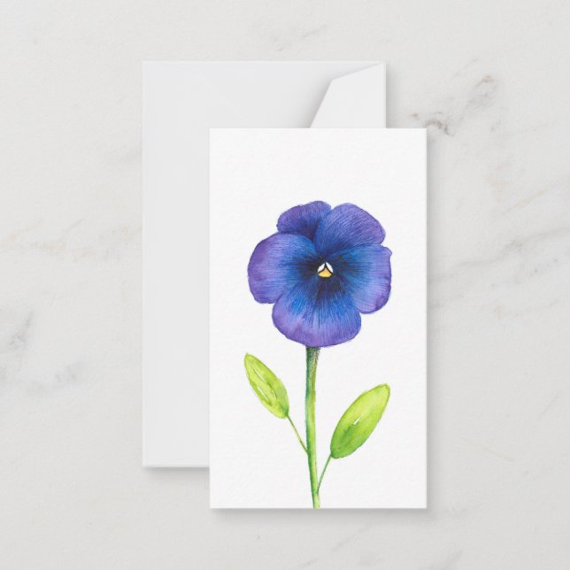 De Correspondance Carte Bleu Violet Pansy Note (Devant)