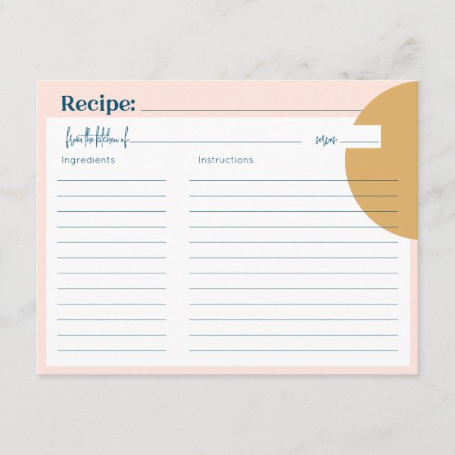 De Correspondance Carte Boho Blush & Mustard Premium Recette (Devant)