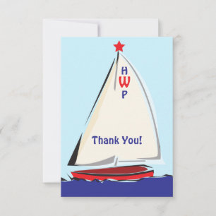 De Correspondance Carte Bright Whimsail Sailboat Note