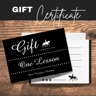 De Correspondance Carte cadeau certificat équitation