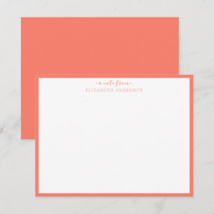 De Correspondance Carte Coral rose classique Bordure