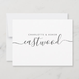 De Correspondance Carte Couple Nom Noir Sur Note Blanche