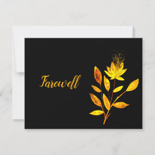 De Correspondance Carte d'adieu Golden Fire Flowers