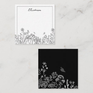 De Correspondance Carte Design Script Floral Sketch Note
