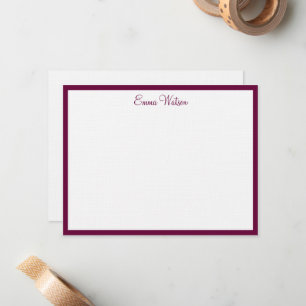 De Correspondance Carte Flat Note du nom personnalisé