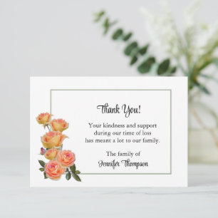De Correspondance Carte funéraire Merci - Roses Jaunes