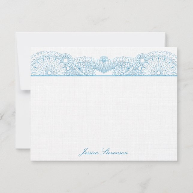 De Correspondance Carte Henna Custom Flat Note (bleu) (Devant)