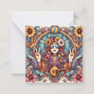 De Correspondance Carte Hippy colorée