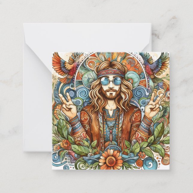 De Correspondance Carte Hippy colorée (Devant)