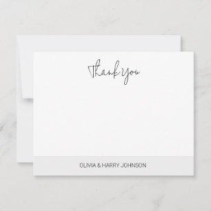 De Correspondance Carte mariage Merci argent blanc plat