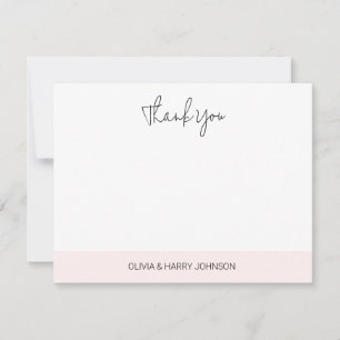 De Correspondance Carte mariage Merci rose blanc plat
