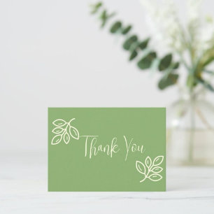 De Correspondance Carte Merci plat à note personnalisée Sage vert mi