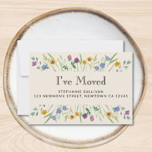 De Correspondance Carte Mini Annonce Déménagement Florale