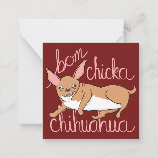 De Correspondance Carte Mini Saint Valentin Bom Chicka Chihuahua (Devant)