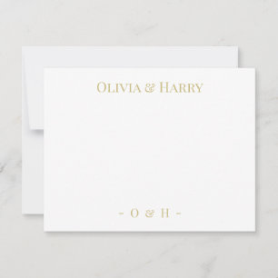 De Correspondance Carte Monogram Elegant Chic Gold White Mariage