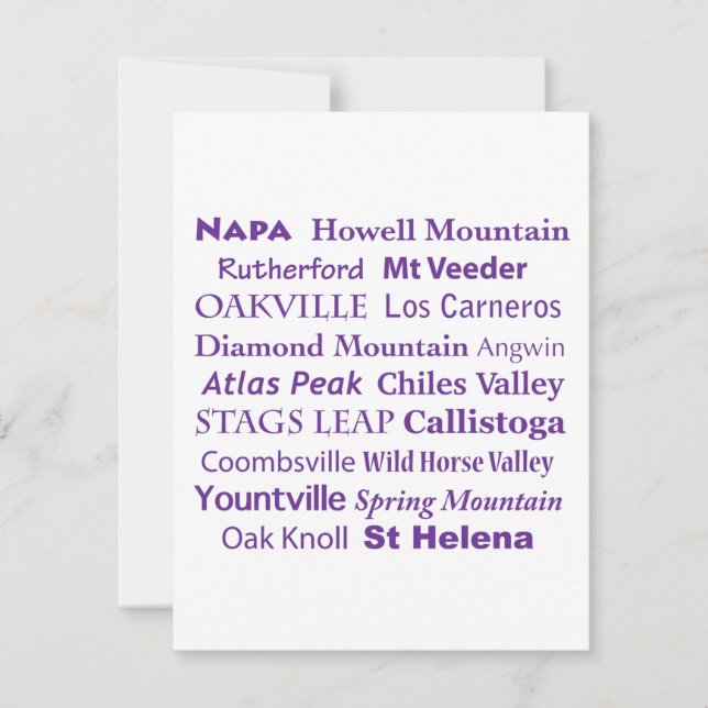 De Correspondance Carte Napa Wines Flat Note (Devant)
