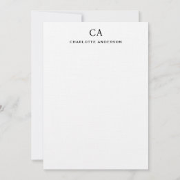 De Correspondance Carte Note Initiale Noir Moderne