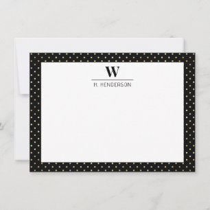 De Correspondance Carte originale Monogramme Faux Gold Note