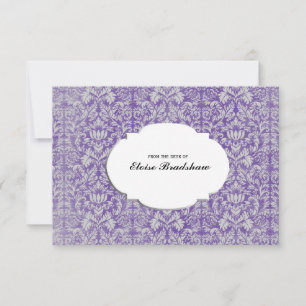De Correspondance Carte personnalisée vintage pourpre Damask