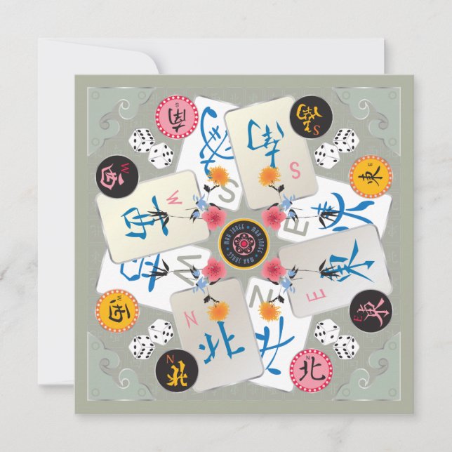 De Correspondance Carte plat Mah Jongg Winds (Devant)