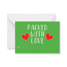 Carte plate à motif 'Packed with Love'