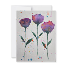 Carte pour notes d'aquarelle florale