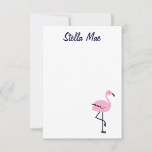 De Correspondance Carte pour notes flamand rose mignon