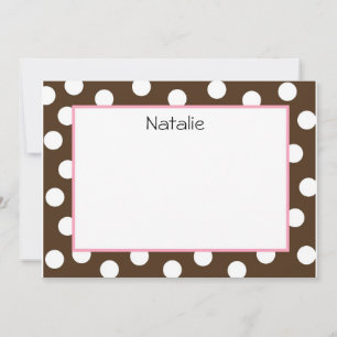 De Correspondance Carte pour notes plat à point Polka Brown (#FLAT 0