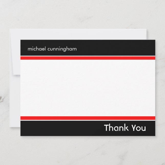 De Correspondance Carte pour notes plat avec nom (Devant)