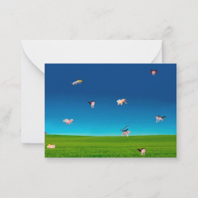 De Correspondance Carte pour notes Volant Pigs (Devant)