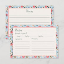 Carte Recette Fleurs Jardin Cottage