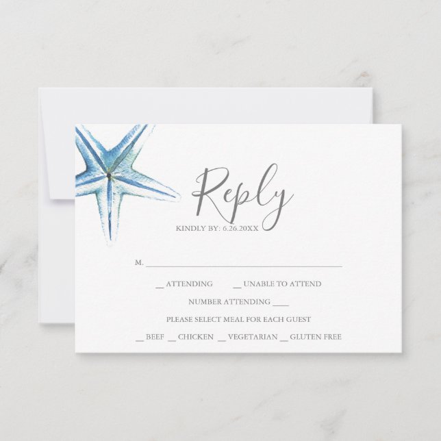 De Correspondance Carte RSVP Aquarelle (Devant)