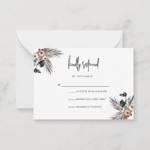 De Correspondance Carte RSVP Boho Goth Script moderne