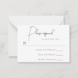 De Correspondance Carte RSVP Réponse simple du Mariage budgétaire