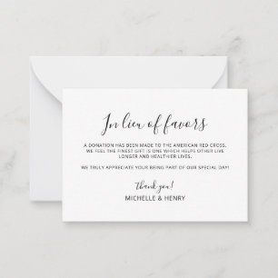 De Correspondance Carte simple élégante en remplacement des faveurs
