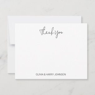 De Correspondance Carte simple Mariage blanc à note plate Merci blan