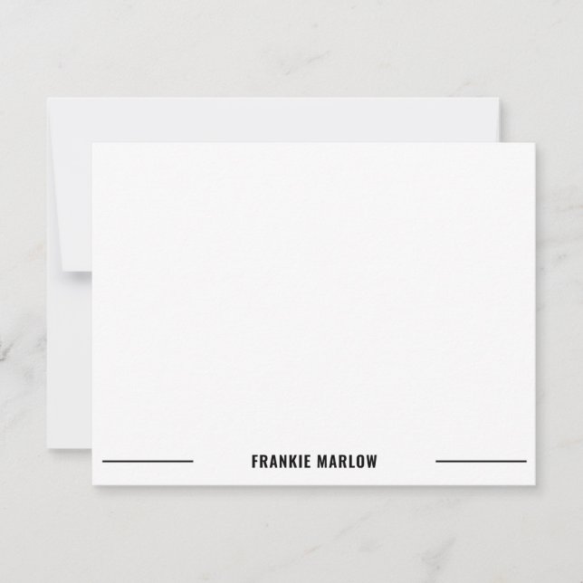 De Correspondance Carte Simple Masculine Classique Minimale Blanc (Devant)