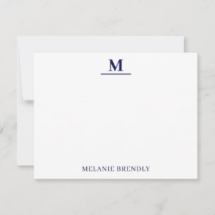 De Correspondance Carte simple minimaliste moderne Monogram Flat Not