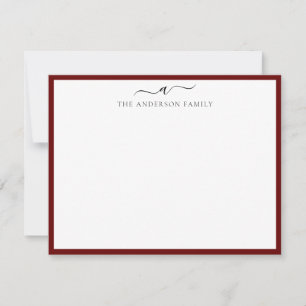 De Correspondance Carte simple Monogramme simple moderne