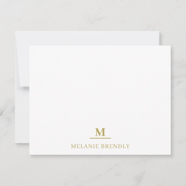 De Correspondance Carte simple simple Monogramme plat (Devant)