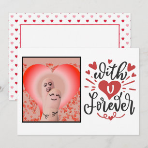De Correspondance Carte Valentines Couple Doigt "With U Forever"